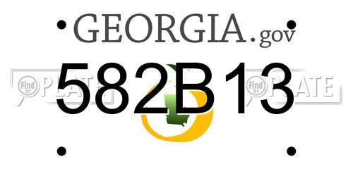 582B13 Georgia License Plate