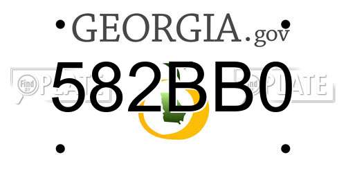 582BB0 Georgia License Plate