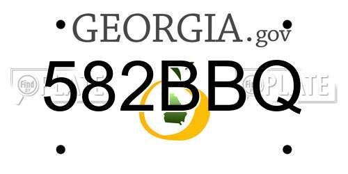 582BBQ Georgia License Plate