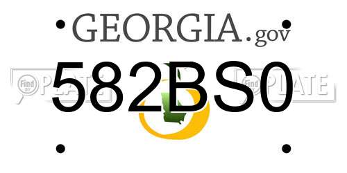 582BS0 Georgia License Plate