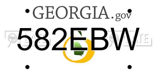 582EBW Georgia License Plate