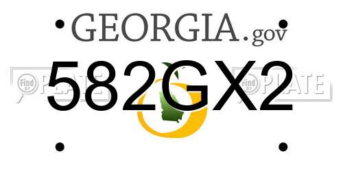 582GX2 Georgia License Plate