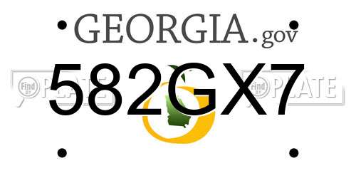 582GX7 Georgia License Plate