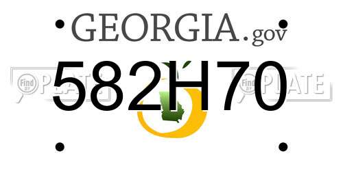 582H70 Georgia License Plate