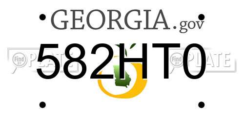 582HT0 Georgia License Plate