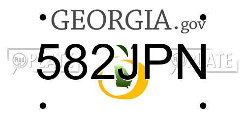 582JPN Georgia License Plate
