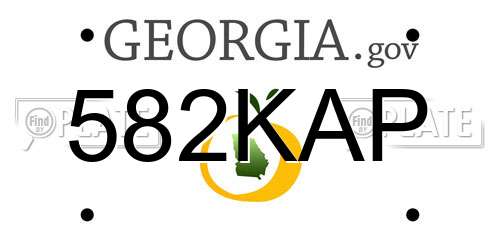 582KAP Georgia License Plate