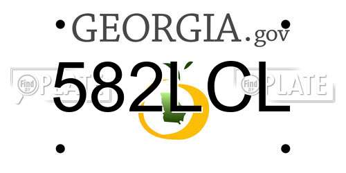 582LCL Georgia License Plate