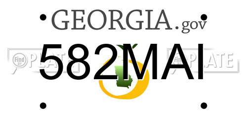 582MAI Georgia License Plate