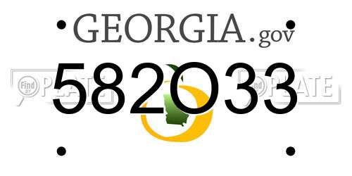582O33 Georgia License Plate