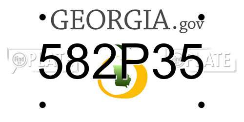 582P35 Georgia License Plate
