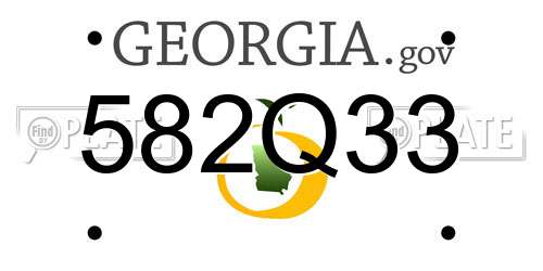 582Q33 Georgia License Plate