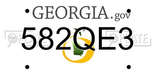 582QE3 Georgia License Plate