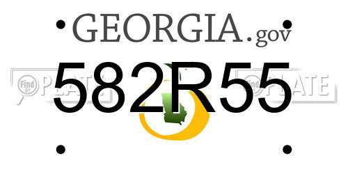 582R55 Georgia License Plate