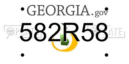 582R58 Georgia License Plate