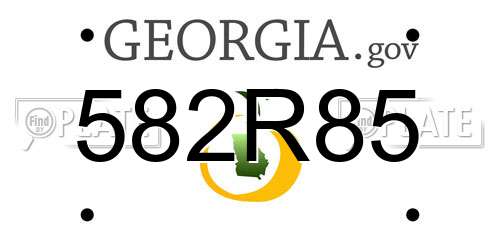 582R85 Georgia License Plate