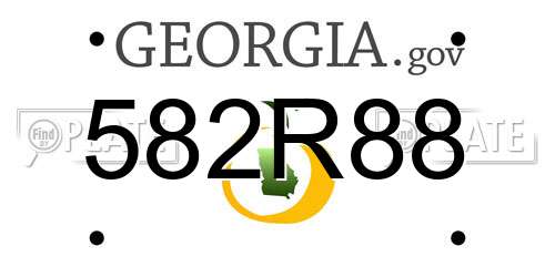582R88 Georgia License Plate