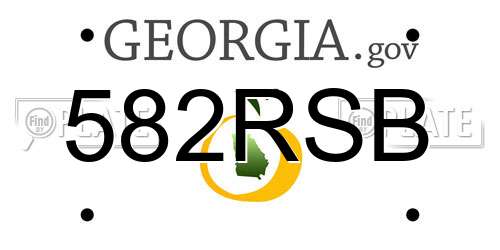 582RSB Georgia License Plate