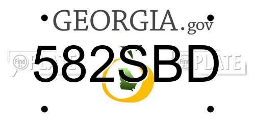 582SBD Georgia License Plate