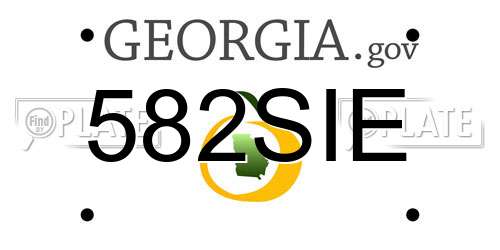 582SIE Georgia License Plate