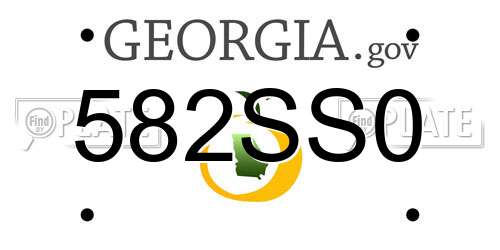 582SS0 Georgia License Plate