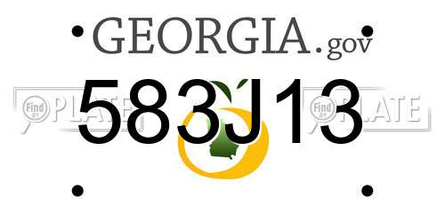 583J13 Georgia License Plate