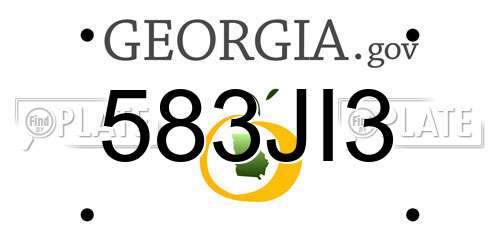 583JI3 Georgia License Plate