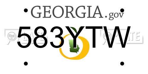 583YTW Georgia License Plate