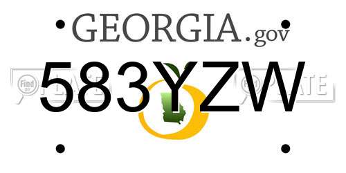 583YZW Georgia License Plate
