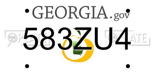 583ZU4 Georgia License Plate