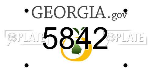 5842 Georgia License Plate