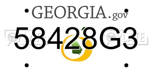 58428G3 Georgia License Plate