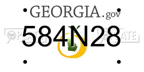584N28 Georgia License Plate
