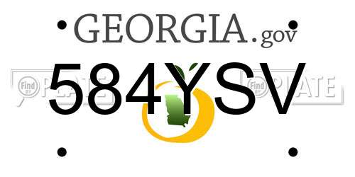 584YSV Georgia License Plate