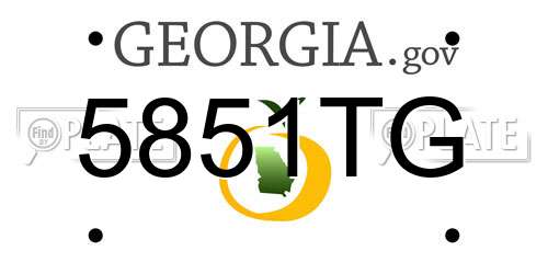 5851TG Georgia License Plate