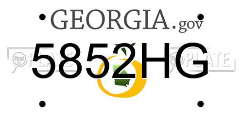 5852HG Georgia License Plate