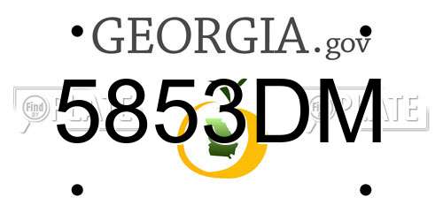 5853DM Georgia License Plate