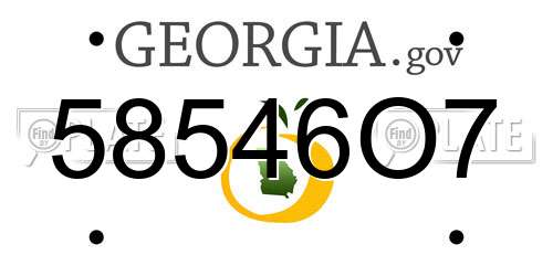 58546O7 Georgia License Plate
