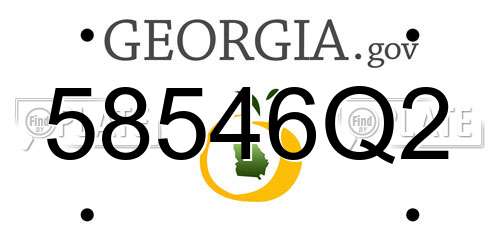 58546Q2 Georgia License Plate