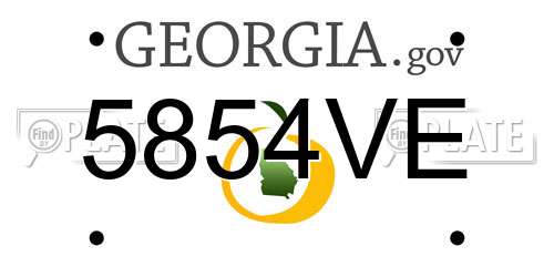 5854VE Georgia License Plate