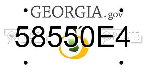 58550E4 Georgia License Plate