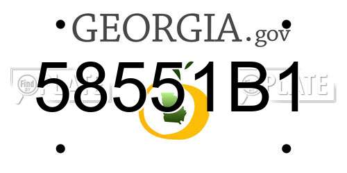 58551B1 Georgia License Plate