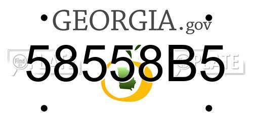 58558B5 Georgia License Plate