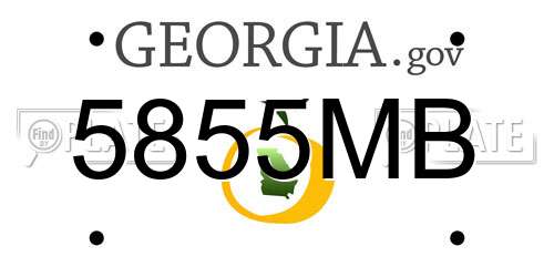 5855MB Georgia License Plate