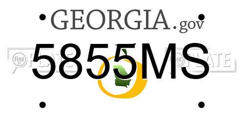5855MS Georgia License Plate