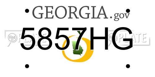 5857HG Georgia License Plate