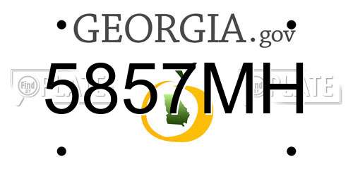 5857MH Georgia License Plate