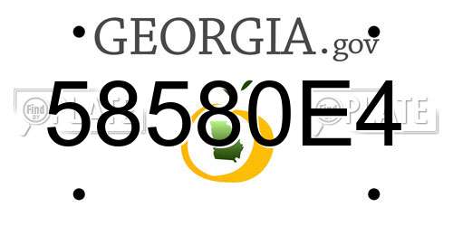 58580E4 Georgia License Plate