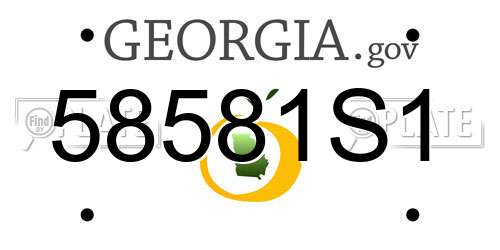 58581S1 Georgia License Plate