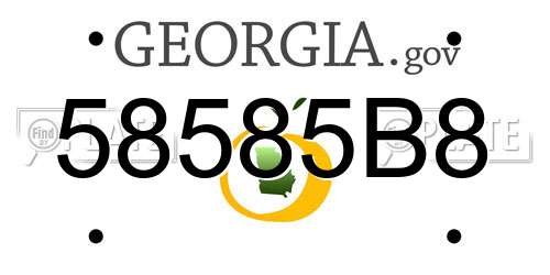 58585B8 Georgia License Plate